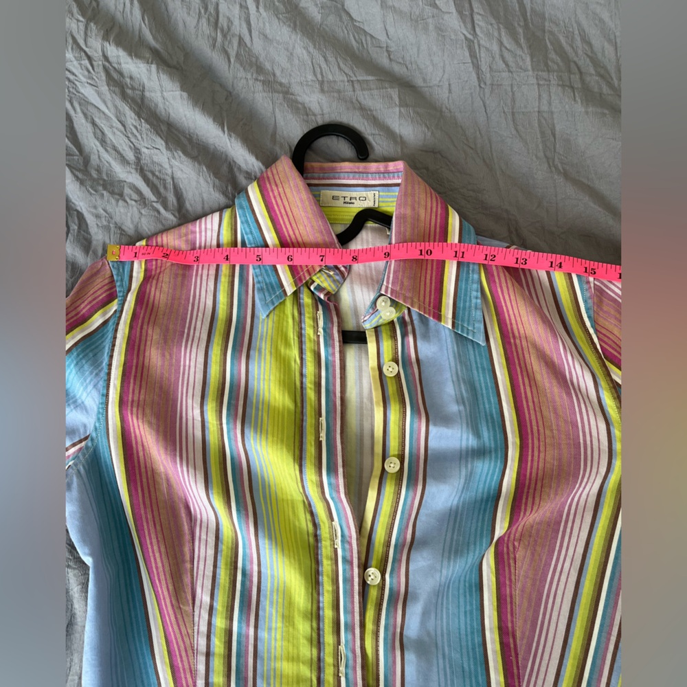 Etro button up blouse bright colors size IT 40/S - Picture 10 of 11